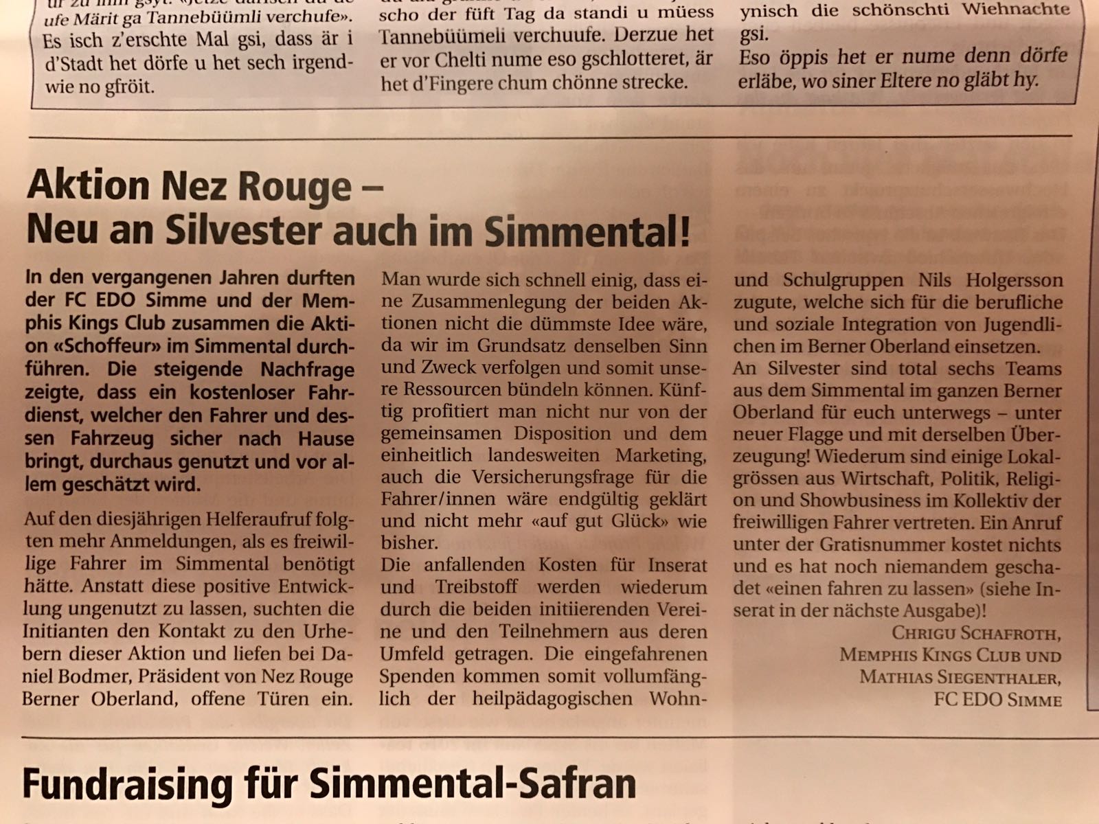 Simmentaler Zeitung 21.12.2016 - Pressebericht Simmentaler Zeitung